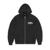 ISLAND PUFF PRINT ZIP HOODIE BLACK