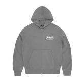 ISLAND PUFF PRINT ZIP HOODIE GULLY GREY