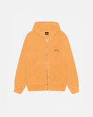 SMOOTH STOCK ZIP HOODIE PIGMENT DYED ORANGE