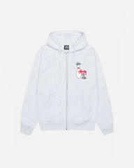 STUSSY KINGPIN ZIP HOODIE WHITE
