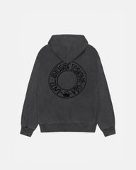 BUANA ZIP HOODIE PIGMENT DYED BLACK