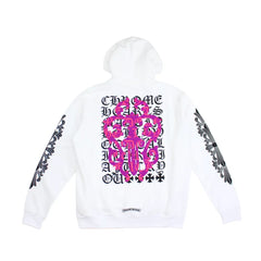 Chrome hearts Eye Chart Pink Dagger Pullover Hoodie White