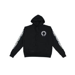 Chrome hearts Floral Horseshoe Pullover Hoodie Black