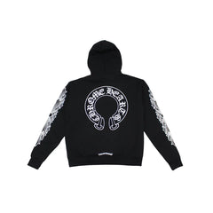 Chrome hearts Floral Horseshoe Pullover Hoodie Black
