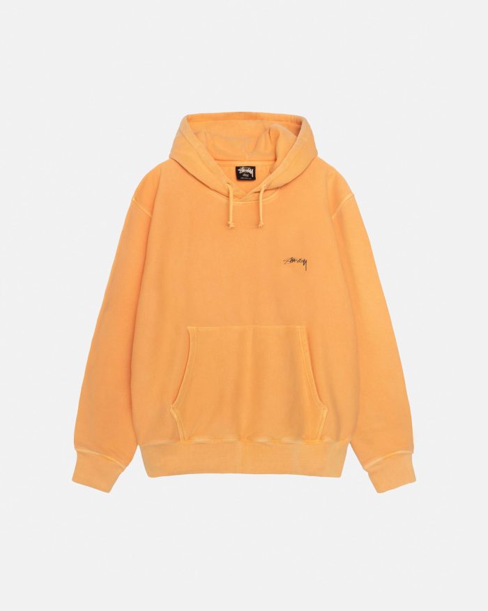 SMOOTH STOCK HOODIE PIGMENT DYED ORANGE