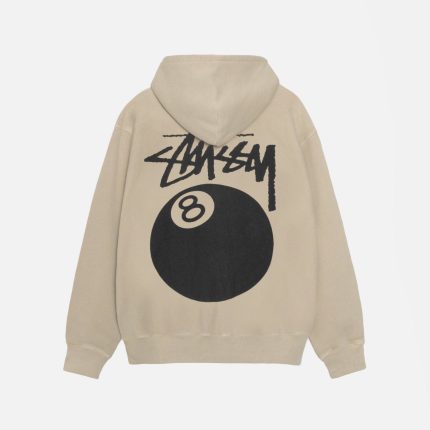 8 BALL HOODIE PIGMENT DYED KHAKI