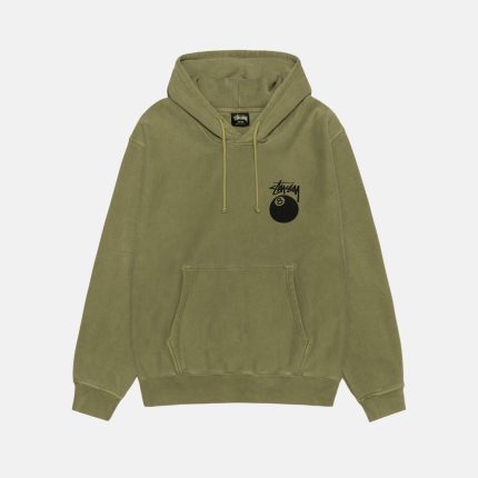 8 BALL HOODIE PIGMENT DYED OLIVE