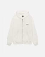 SMOOTH STOCK ZIP HOODIE PIGMENT DYED WHITE