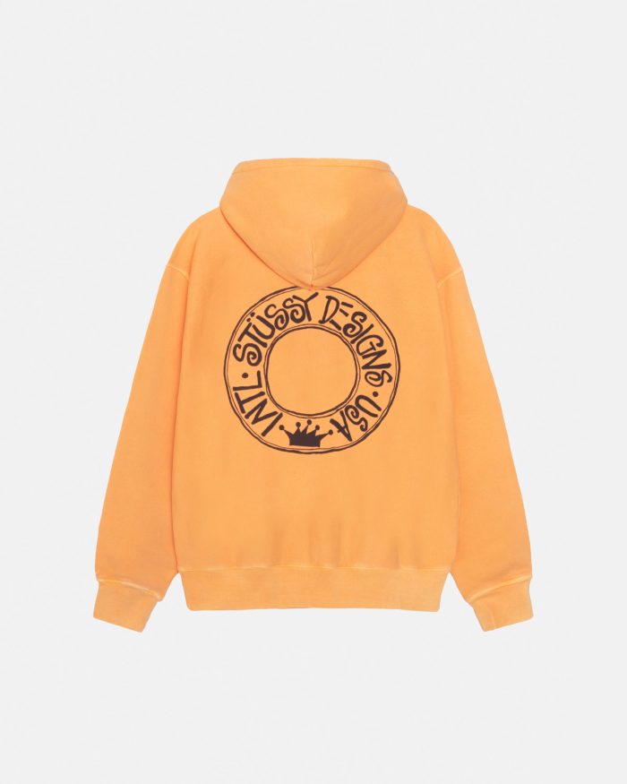 BUANA ZIP HOODIE PIGMENT DYED ORANGE