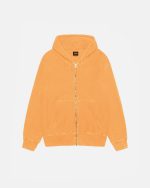 BUANA ZIP HOODIE PIGMENT DYED ORANGE