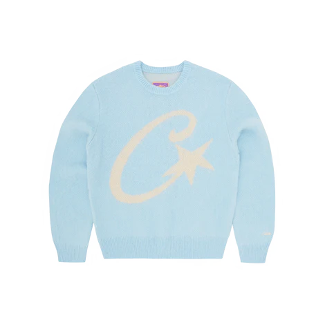 C STAR MOHAIR KNIT SWEATER [BABY BLUE]