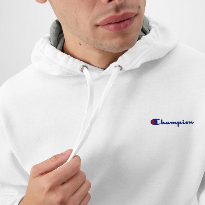 Powerblend White Hoodie Small Script Logo