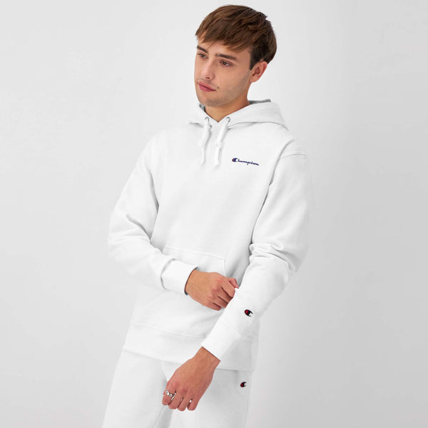 Powerblend White Hoodie Small Script Logo