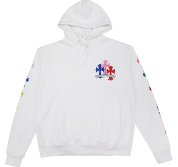 Chrome Hearts Multi Color Cross White Hoodie