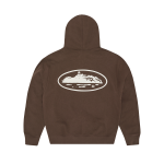 ISLAND PUFF PRINT ZIP HOODIE BROWN