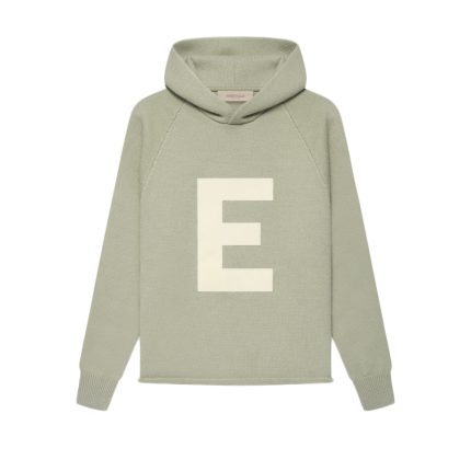 Fear Of God Essentials Kids Big E Knit Hoodie Seafoam