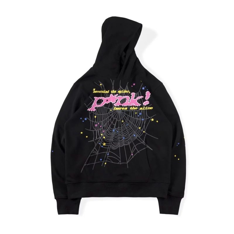 Pink Black Sp5der Hoodie