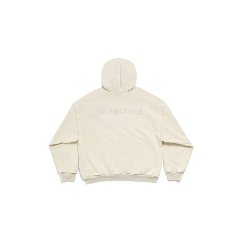 Men's New Balenciaga Back Hoodie Medium Fit in Light Grey