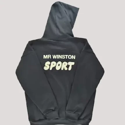 Mr Winston Puff Hoodie Sweatshirt – Black Charcoal