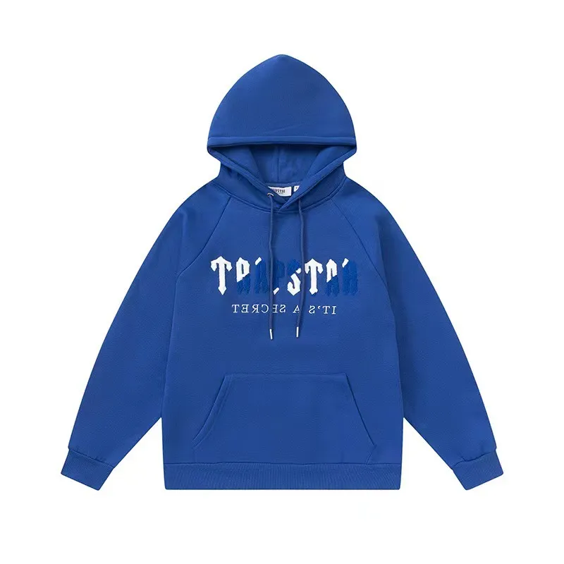 Trapstar Blue Logo Blue Hoodie