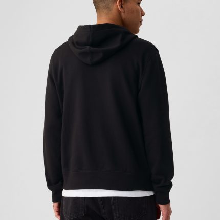 VintageSoft Arch Logo Full-Zip Black Hoodie